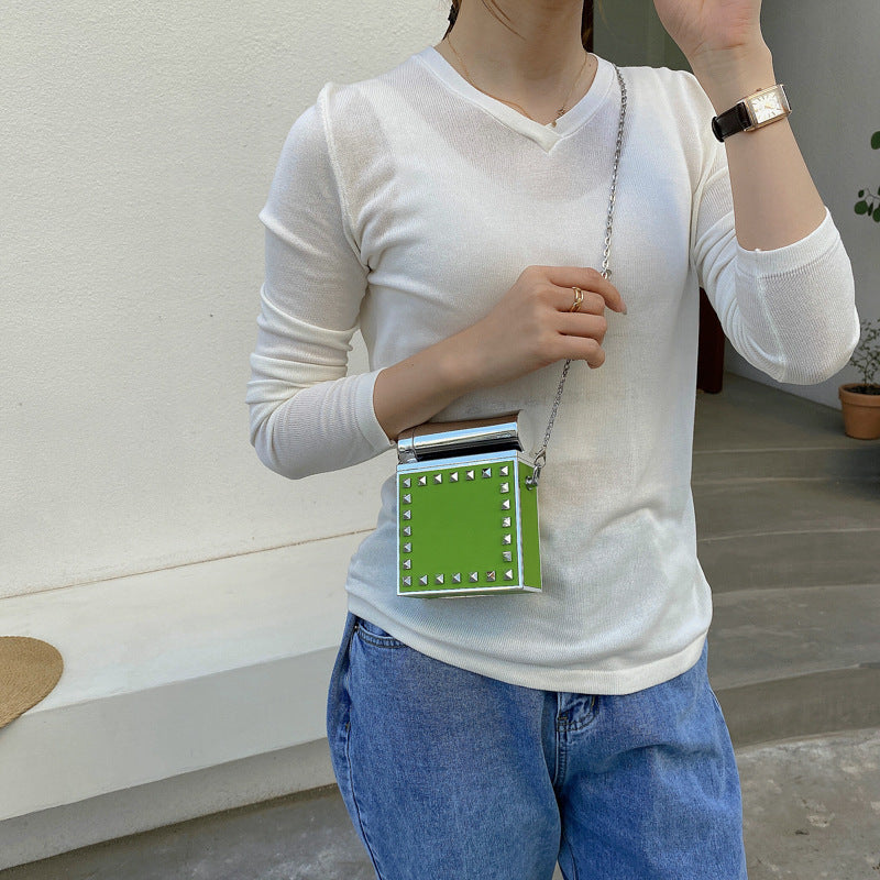 Lipstick Bags Mini Chain Women's Shoulder Bag Female Designer Luxury Crossbody Bag With Mirror Mini Handbag Purse