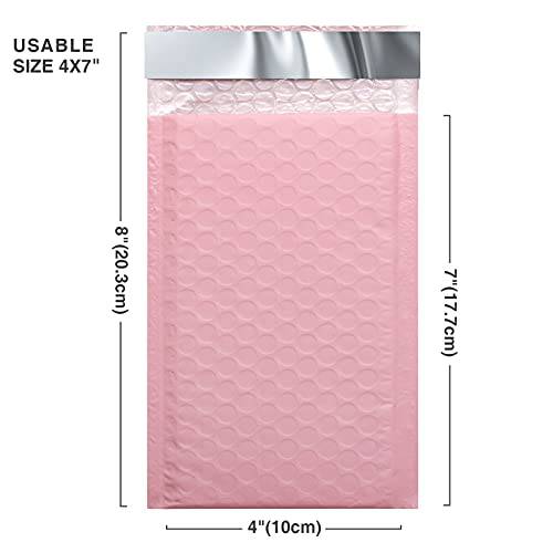 4x8 Bubble Mailer Padded Envelope  #000 | Usable Size 4x7"| Sakura pink