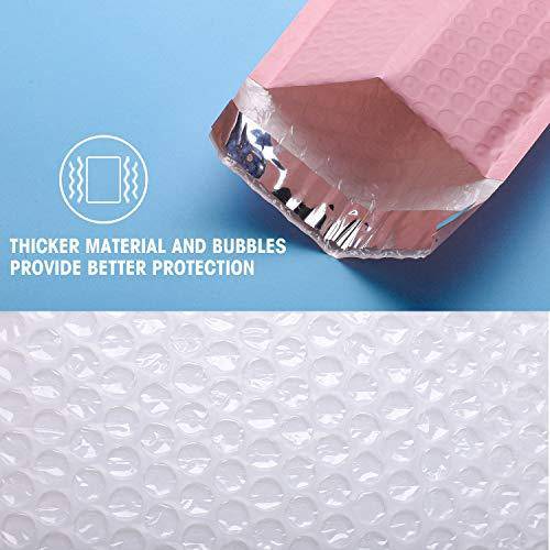 4x8 Bubble Mailer Padded Envelope  #000 | Usable Size 4x7"| Sakura pink