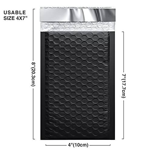 4x8 Bubble Mailer Padded Envelope  #000 | Usable Size 4x7"| Black