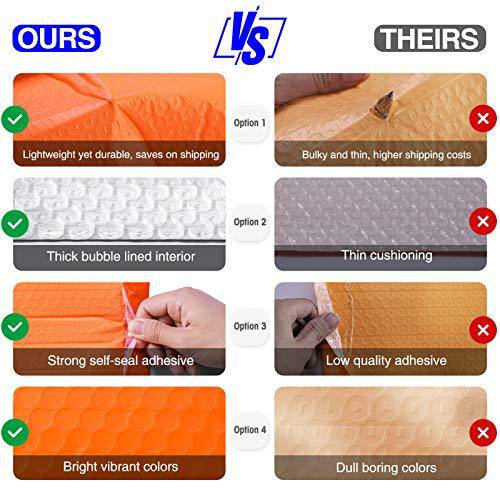4x8 Bubble Mailer Padded Envelope  #000 | Usable Size 4x7"| Orange