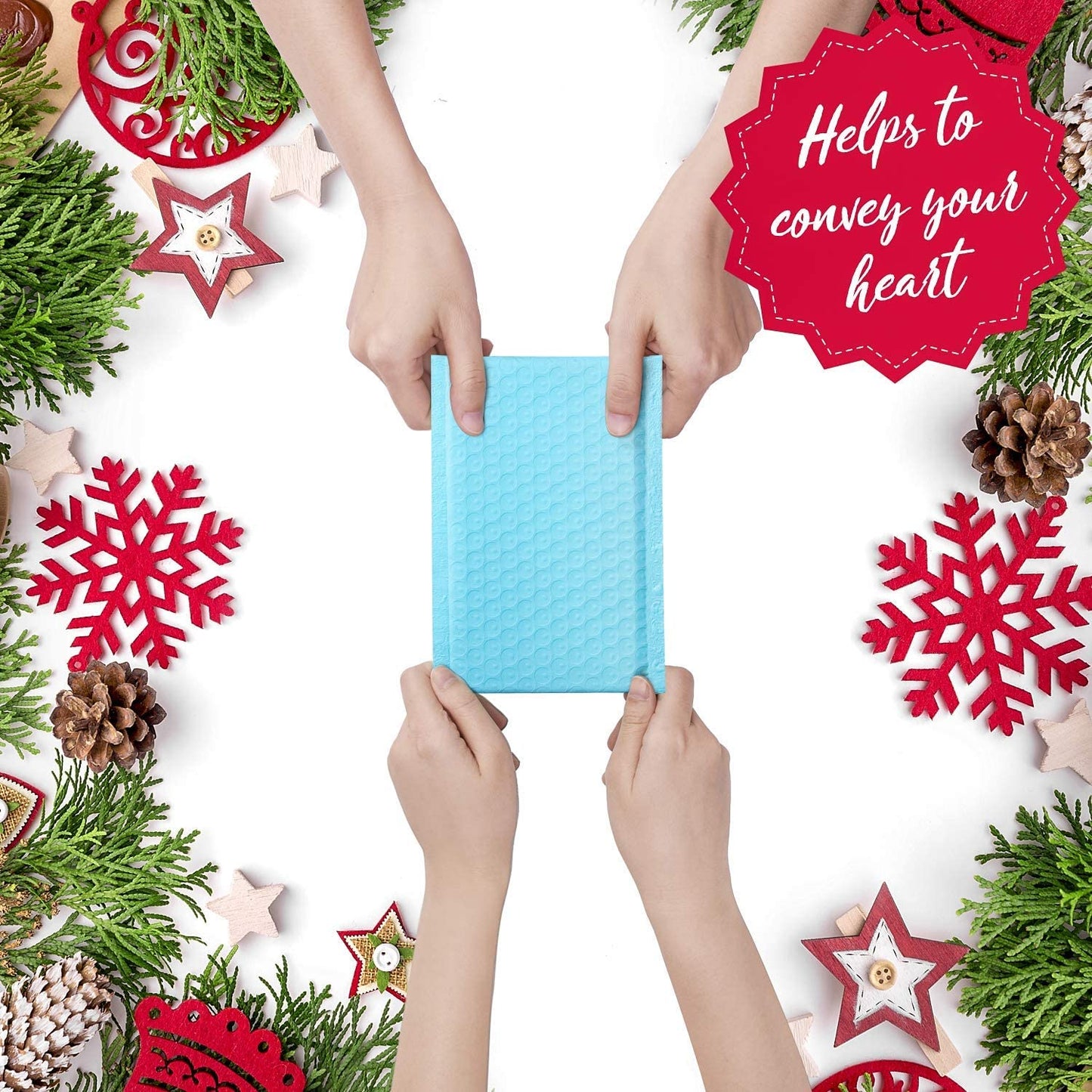 4x8 Bubble Mailer Padded Envelope  #000 | Usable Size 4x7"| Light Blue