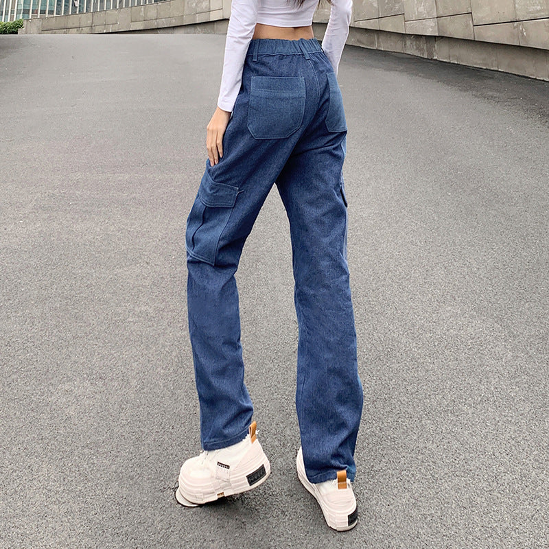 New Women's Trousers Drape High-waist Straight-leg Pants
