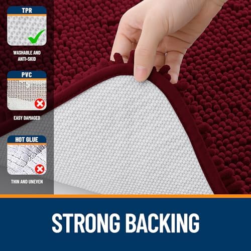 OLANLY Large Bathroom Rugs 40x32, Extra Soft Absorbent Chenille Bath Rugs