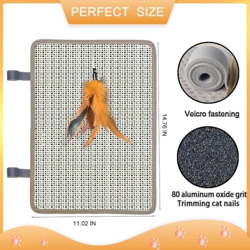 Cat Nail File Scratcher, Sisal Scratch Mat