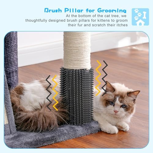 Hey-brother Cat Tree Tower, Adjustable Height, Floor to Ceiling