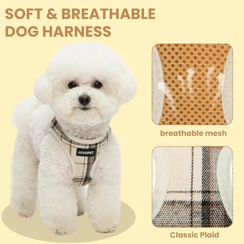 Dog Harness for Small Dogs, Plaid Step-in No Pull Dog Vest Outfit