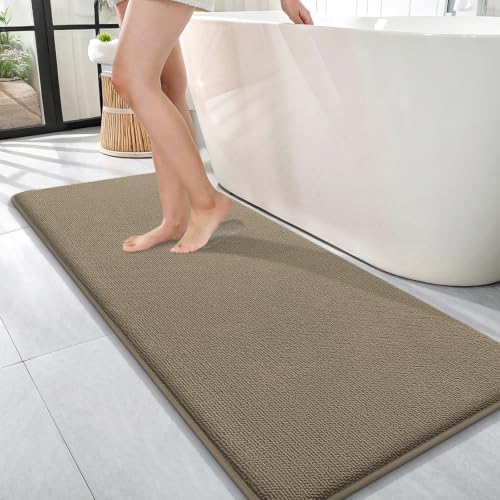 OLANLY Memory Foam Bathroom Runner Rug 47x17, Absorbent Long Bath Mat