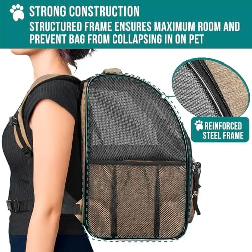 PetAmi Dog Backpack Carrier Airline Approved Cat Pet Puppy Bag