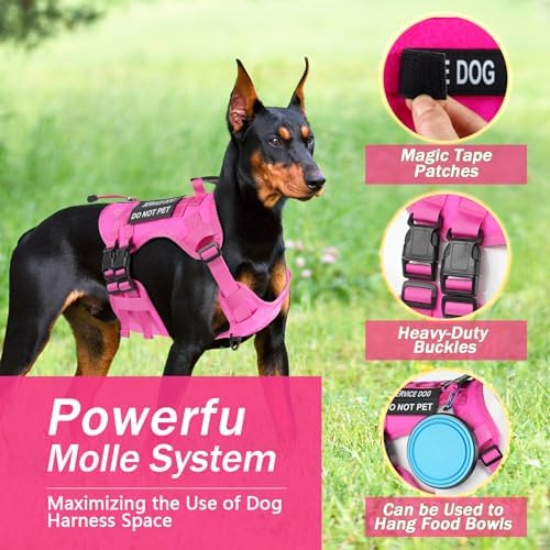 No Pull Tactical Dog Harness for Large Dogs, Service Dog Vest