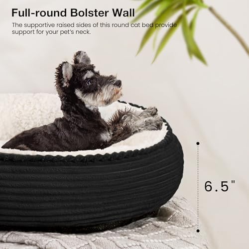 Love's cabin Round Donut Cat and Dog Cushion Bed, 24in Pet Bed