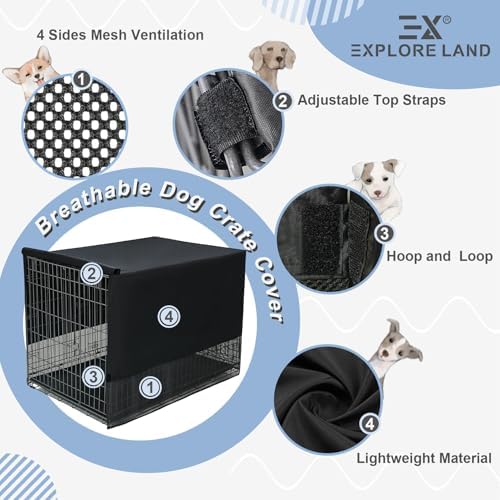 Explore Land Breathable Dog Crate Cover, 30 inches