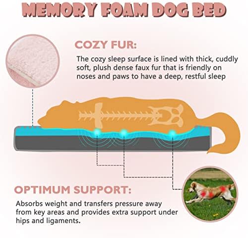 WATANIYA PET Memory Foam Orthopedic Large Dog Bed, Washable Dog Bed