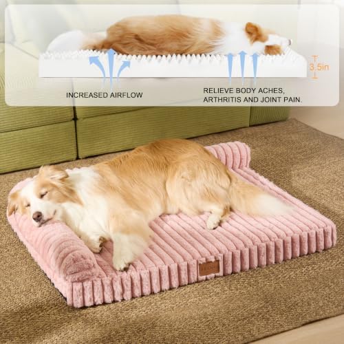 Orthopedic Large Dog Bed Furry Pet Bed, Washable Cover 36''X24''