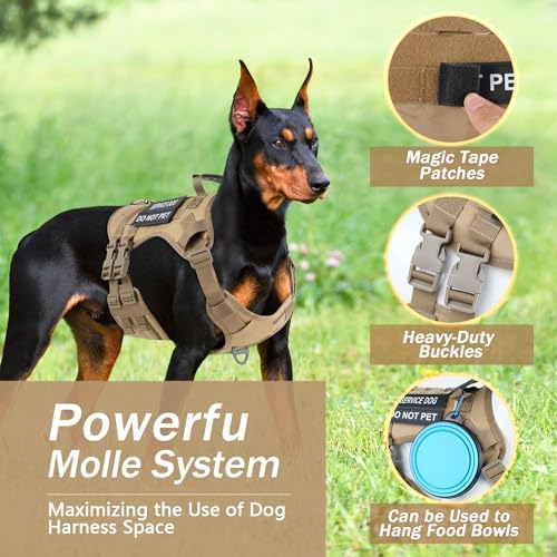 No Pull Tactical Dog Harness for Large Dogs, Service Dog Vest
