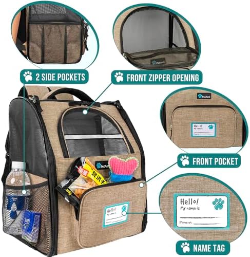 PetAmi Dog Backpack Carrier Airline Approved Cat Pet Puppy Bag