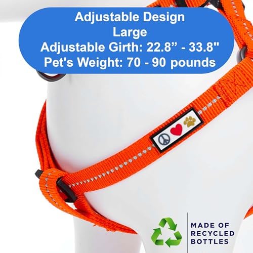 Pawtitas Recycled Reflective Step-in Dog Harness – Adjustable No-Pull Vest