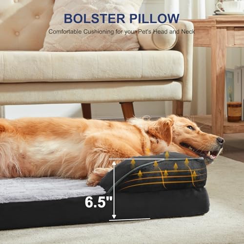 FURTIME Orthopedic Supportive Extra Large Dog Bed, XXL Waterproof Pet Bed