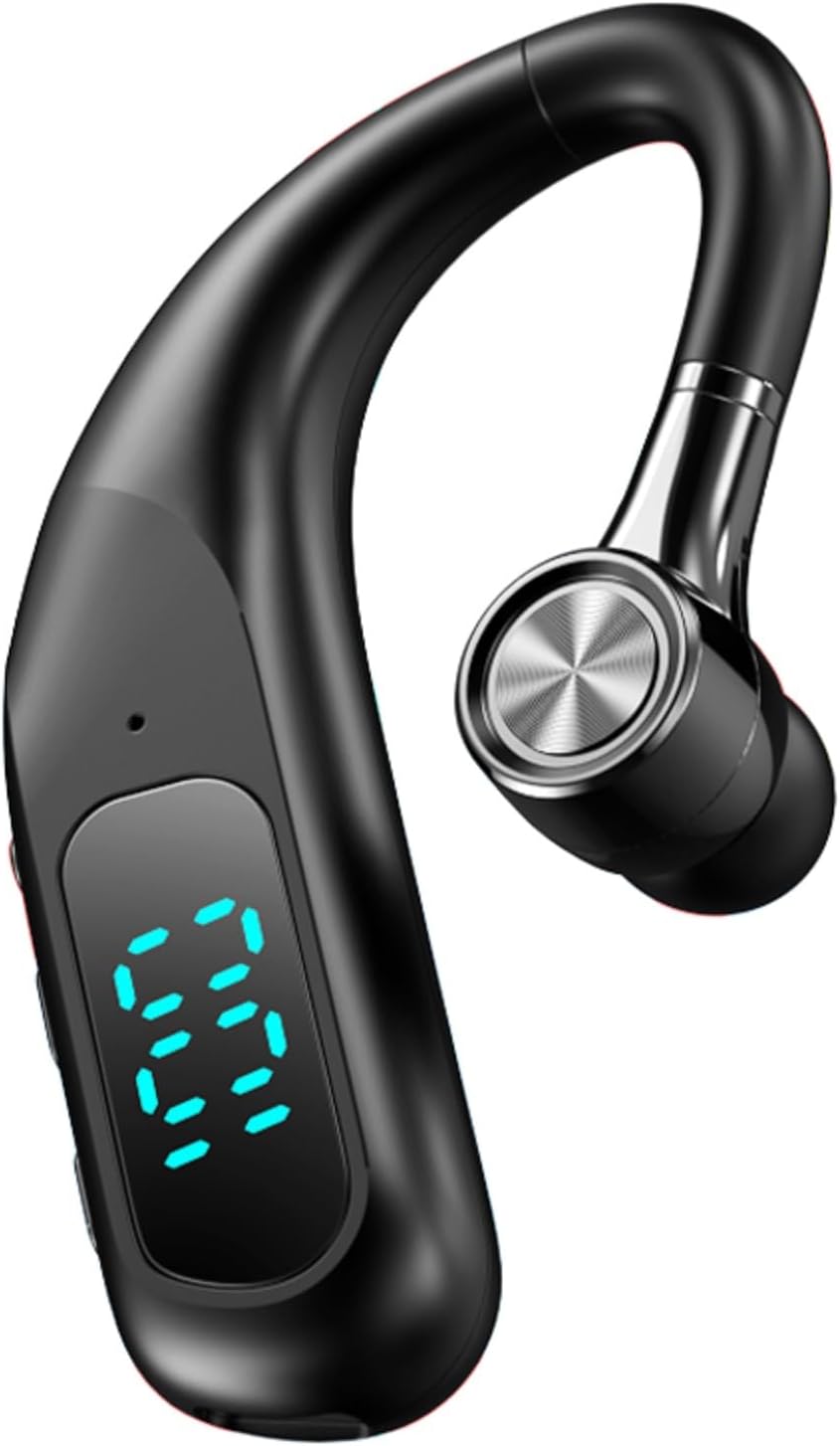 Xmenha Bluetooth Earpiece Hands Free Blue Tooth Headset with Noise Canceling Mic Ear Piece One Single Ear Bluetooth Earbud Wireless Office Cell Phone Trucker Headsets for Work