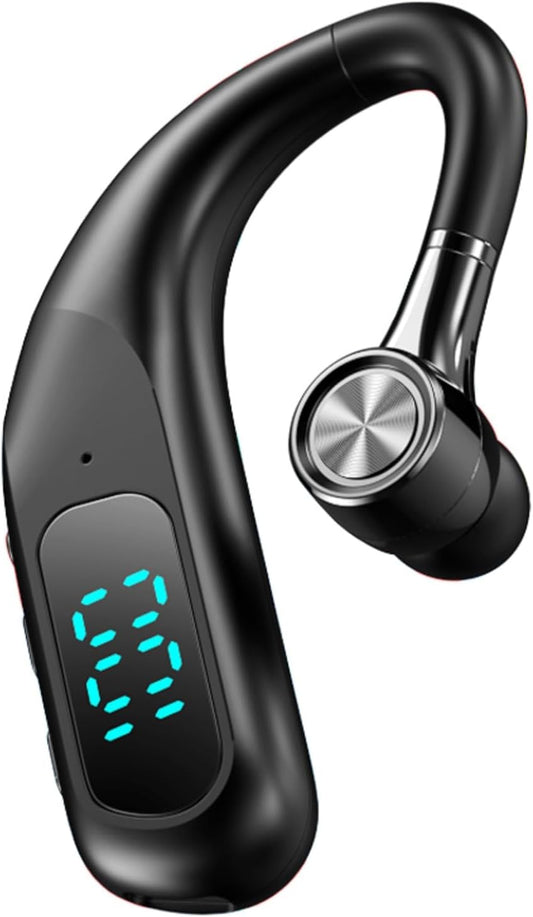 Xmenha Bluetooth Earpiece Hands Free Blue Tooth Headset with Noise Canceling Mic Ear Piece One Single Ear Bluetooth Earbud Wireless Office Cell Phone Trucker Headsets for Work