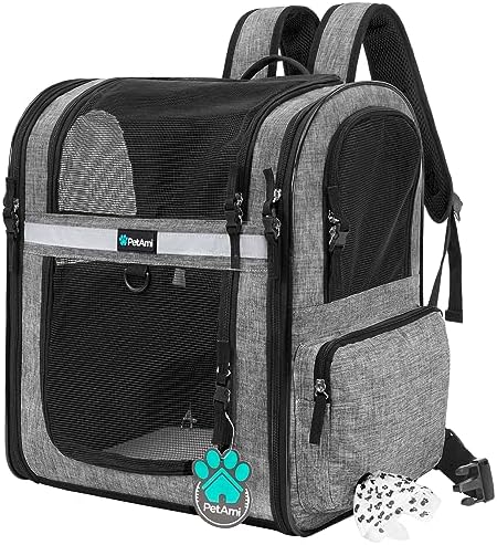 PetAmi Dog Backpack Carrier for Cats, 4-Way Entry Ventilated, 18 lbs