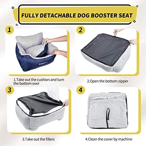 BurgeonNest Dog Car Seat for Small Dogs & Cats Under 25 lbs
