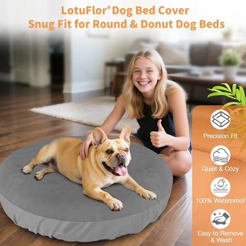 Dog Bed Covers Replacement Washable Waterproof Round Bed Protector