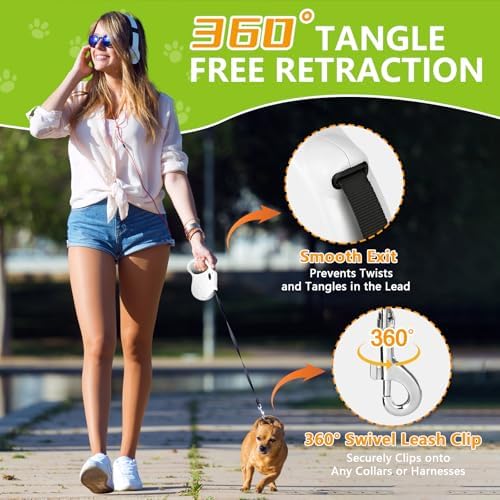 Retractable Dog Leash, 16ft Dog Walking Leash