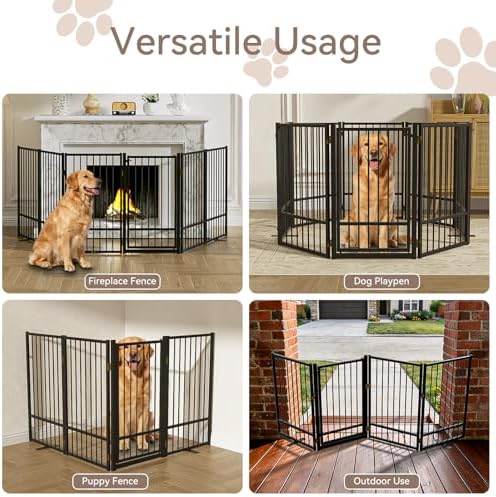 SNUOWU Full Metal Freestanding Dog Gate