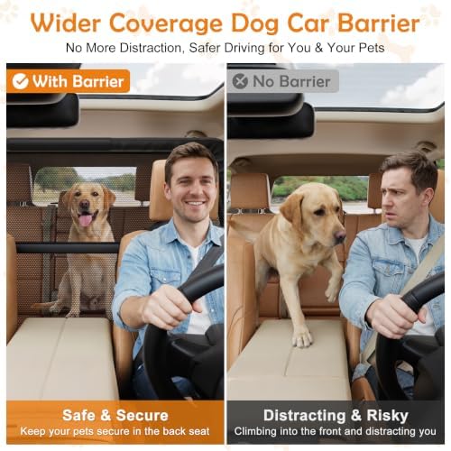 Dog Car Barrier, 56 Inch Wide Coverage Dog Barrier