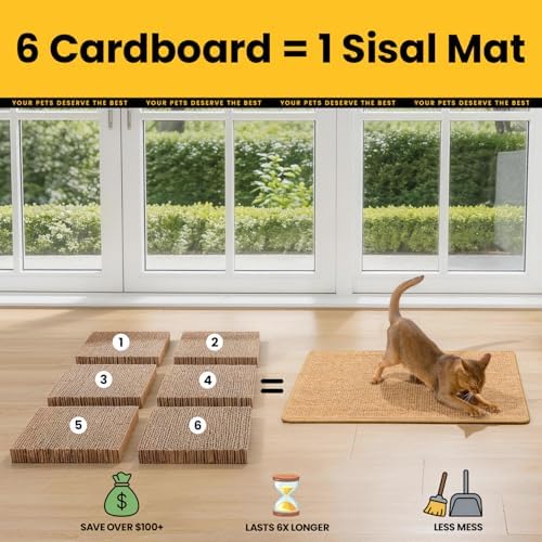 Conlun Cat Scratching Pad, 27.5x35.4in Sisal Mat Couch Protector