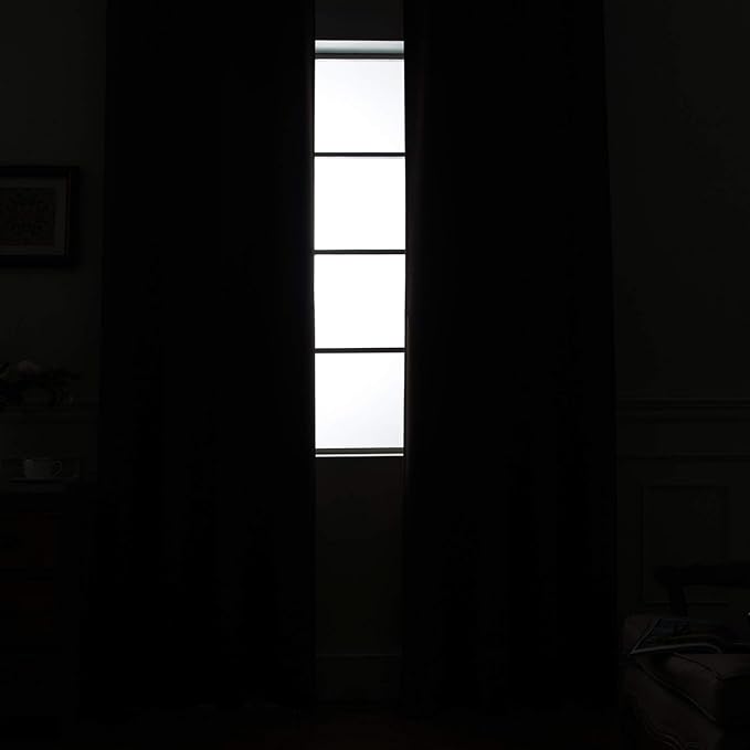 Yakamok Dark Grey 100% Blackout Curtains 72 Inches Long 52" Wide 2 Panels |