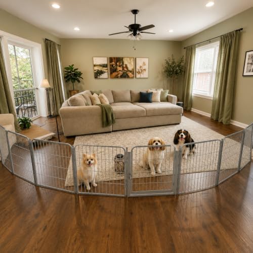 Extra Wide Adjustable Dog Gate w/Door – 24 inch Tall & Up to 176 inch Wide 8
