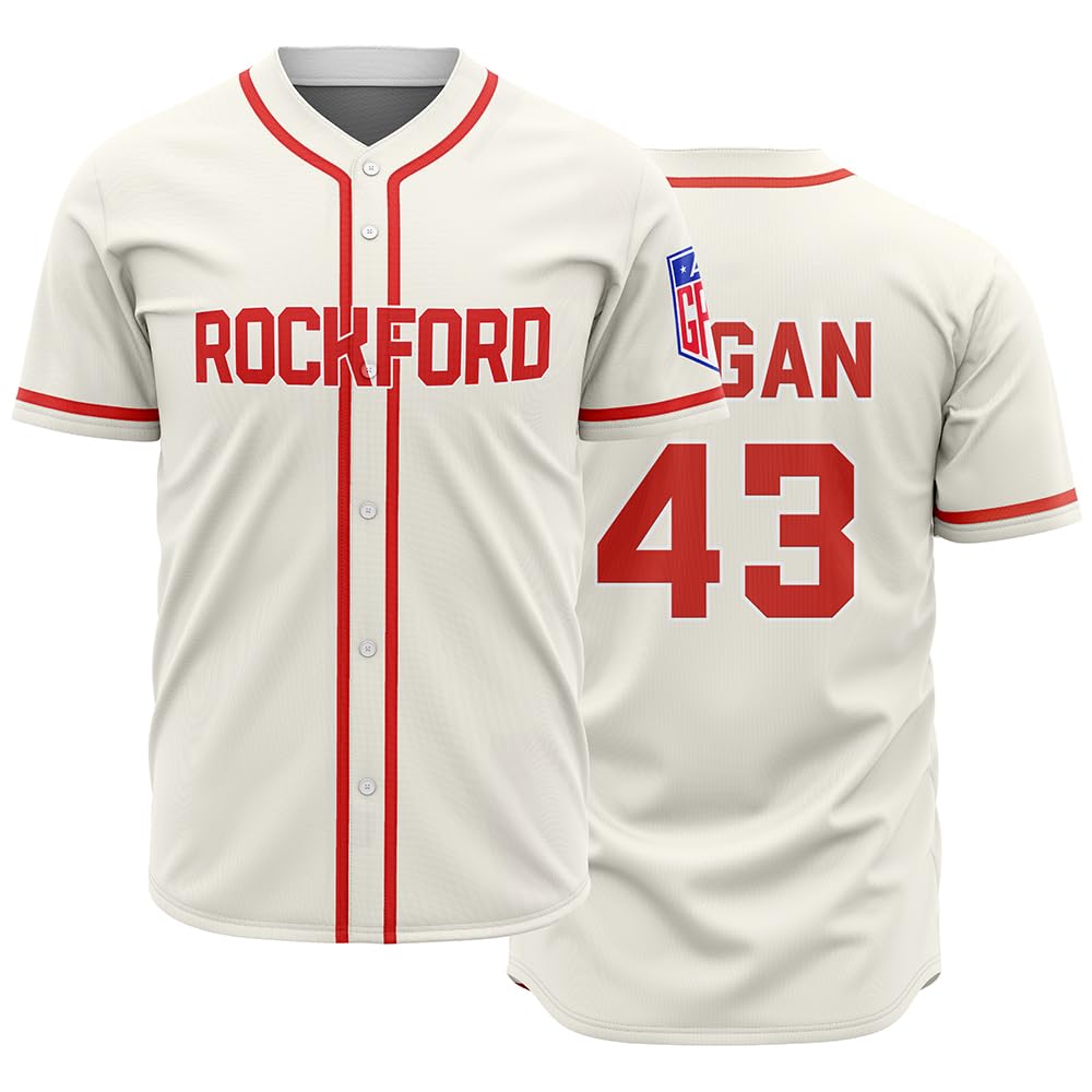 Men's City Rockford #43 Baseball Jersey, Size S