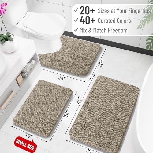 OLANLY Bathroom Runner Rugs 47x17, Extra Soft Absorbent Chenille Bath Rugs