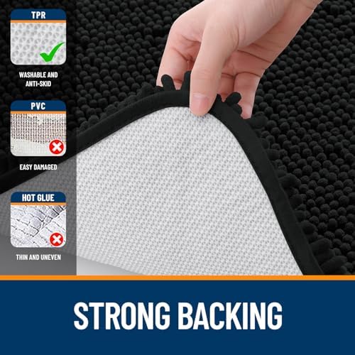 OLANLY Bathroom Runner Rugs 70x24, Extra Soft Absorbent Chenille Bath Rugs