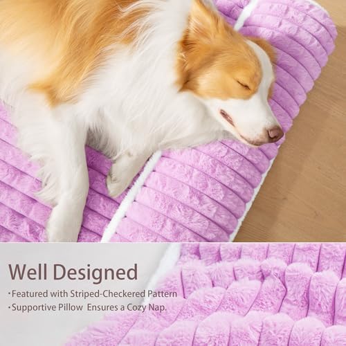 Orthopedic Large Dog Bed Pillow Pet Sofa Bed 56''X40'' Lilac