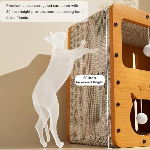 Cat Scratcher Cardboard House, 2 Floor Kitty Scratching Pad Lounger Bed