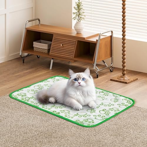 Green Soft Puppy Blanket, with Flannel Green Cute Paw Print, 24 * 32 inches