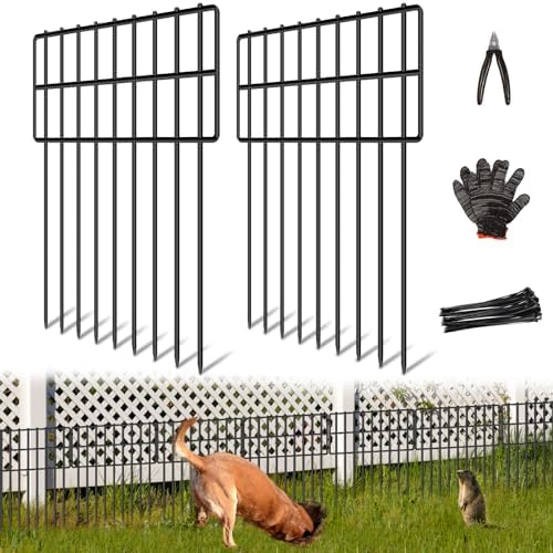 25 Panels Garden Fencing Animal Barrier, 17in X 27ft Dog Dig Fence Barrier