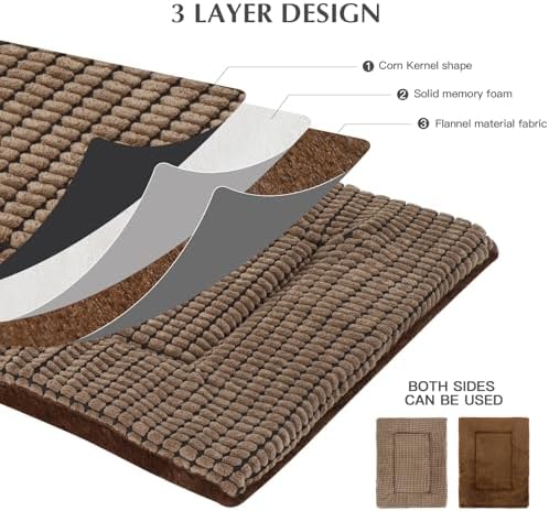 BVAGSS Dog Bed Mat, Reversible Crate Pad, Memory Foam Beds, Soft Warm Pet