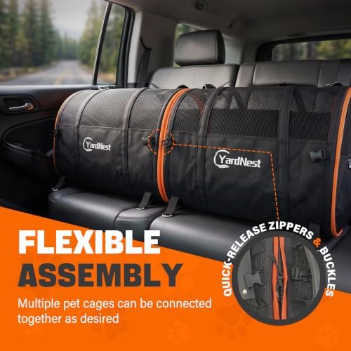 Collapsible Dog Crate for Car Travel, 25-Inch Soft Kennel