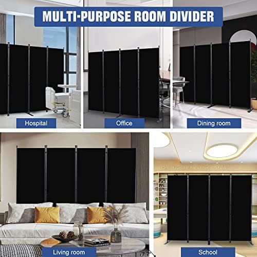 Room Divider 4 Panel-88''Wide, 6FT Room Dividers and Folding Privacy Screens