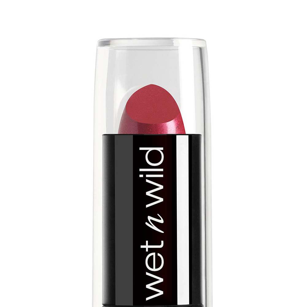 wet n wild Silk Finish Lipstick, Hydrating Rich Buildable Lip Color, Formulated with Vitamins A,E, & Macadamia for Ultimate Hydration, Cruelty-Free & Vegan - Dark Pink Frost