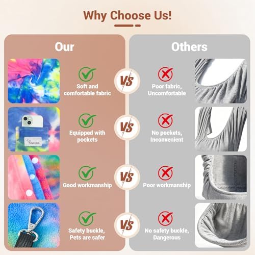 Hands-Free Cat Sling Carrier for Small Dogs & Cats, Soft Fleece
