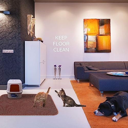 WePet Cat Litter Mat, Kitty Litter Trapping Mat, Honeycomb Double Layer Mats