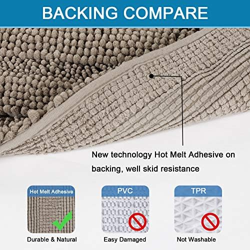 H.VERSAILTEX Bath Rugs for Bathroom Non Slip Bath Mats Extra Thick Chenille