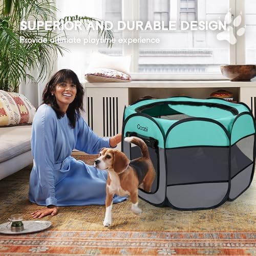 Goozii Pet Cat Playpen for Indoor Cats Enclosed, Puppy Dog Play Pen for Outdoor