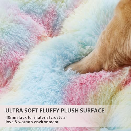 BFPETHOME Dog Beds for Large Dogs, Plush Dog Crate Bed Fluffy Cozy Kennel Pad