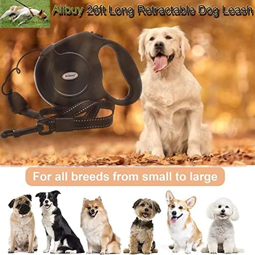Retractable Dog Leash 26ft, 360° Tangle-Free Long Cord Pet Puppy Walking Leashes